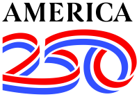 American 250 logo with "America" written about "250"