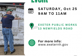Image of a man with styrofoam and collection date of saturday october 25 from 9 to 11 am