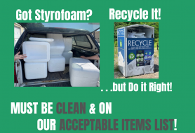 Styrofoam recycling now available to residents at the transfer station