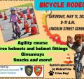 Bike Rodeo flyer reading Saturday May 11th from 9 am to 11 AM at Lincoln Street School