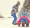 children on sled