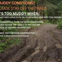 If your tire leaves ruts or your shoes sink it, trails are too muddy.  Please stay off.