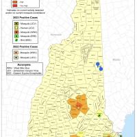 Map of mosquitos with Easter Equine Encephalitis (EEE)