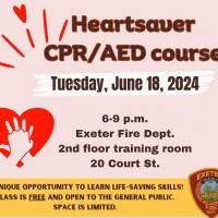 CPR class flyer Tuesday June 18th from 6 to 9 PM
