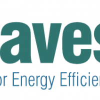 logo reading NH Saves, second line: Your source for energy efficiency with a picture of water, a building, trees, and electrical