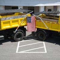 trucks with American flag