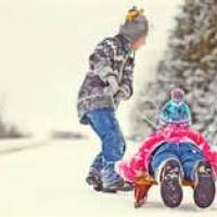 children on sled