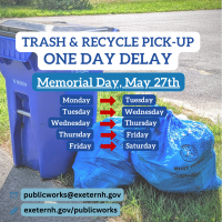 trash and recycle pick-up delayed memorial day