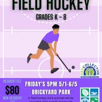 This image shows a graphic of a person playing field hockey 