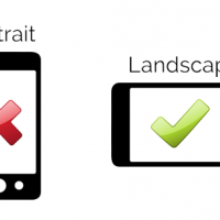 diagram demonstrating that portrait photos do not work and landscape photos are preferred 