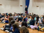 students watching a spring tree presentation