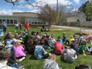 students at a tree presentation