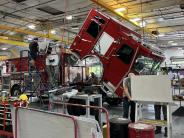 front of the Fire engine under construction