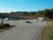 The John C. Littlefield Memorial Skate Park on a sunny day 
