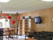 Senior Center interior decorated with balloons 