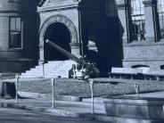 Photo provided by Mrs. Webb showing the watering trough in front of the County Courthouse.