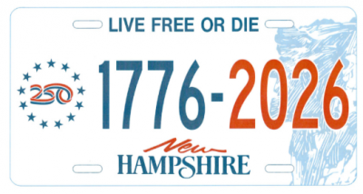 a license plate cover showing 1776-2026 for the America 250 celebrations