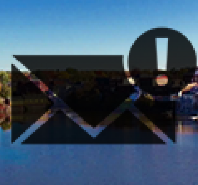 email newsletter icon over background of Exeter skyline