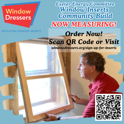 Image of a man installing a window insert and text that says "now measuring".