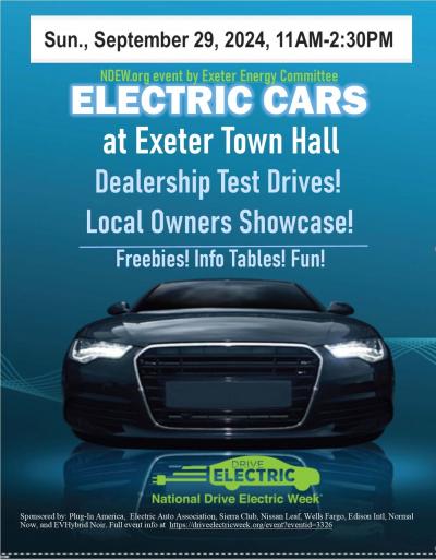 Poster with an electric vehicle and Event date of September 29th