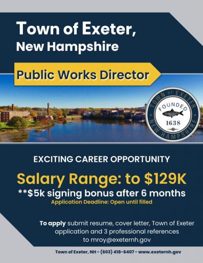 Town of Exeter Director of Public Works Job Ad Graphic