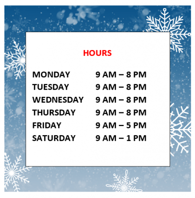 Winter Library Hours - 2023