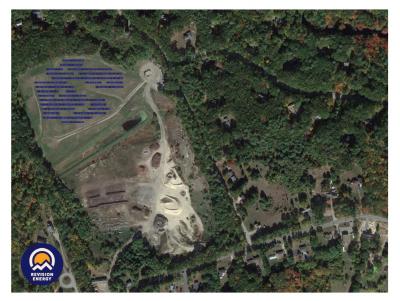 Simulated image of solar array at Cross Road Landfill