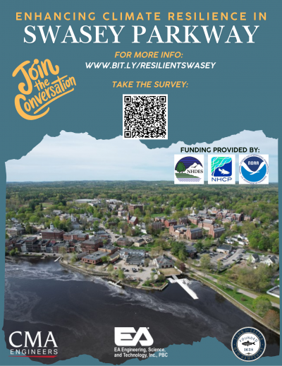 Text and an image of the Squamscott River