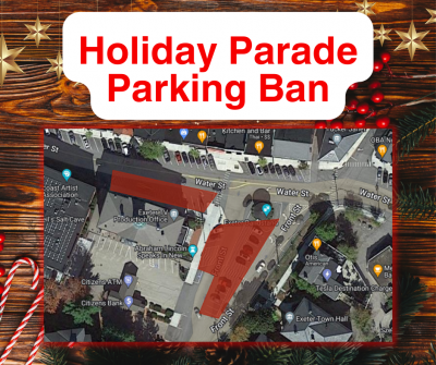Holiday Parade Parking Ban in front of the Town Hall.