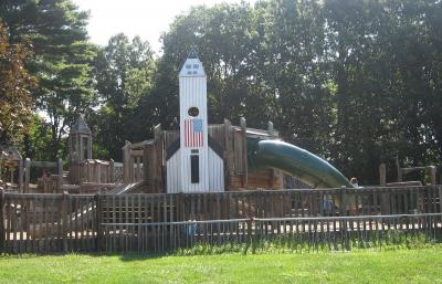 View from parking lot of Planet Playground