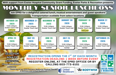 Senior Luncheon Schedule
