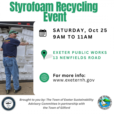Image of a man with styrofoam and collection date of saturday october 25 from 9 to 11 am