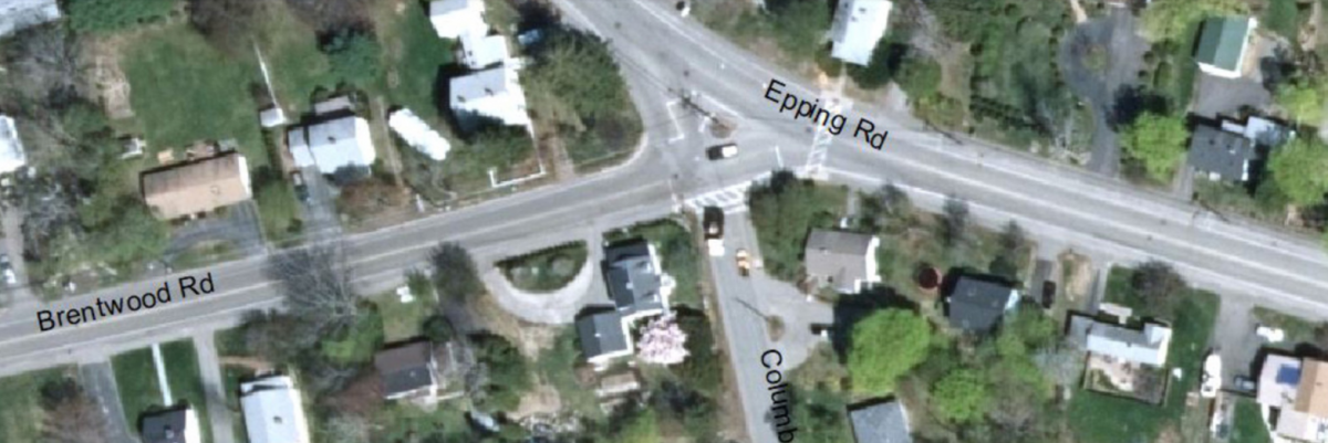aerial photo from google showing the intersection of brentwood, epping, and columbus ave. 