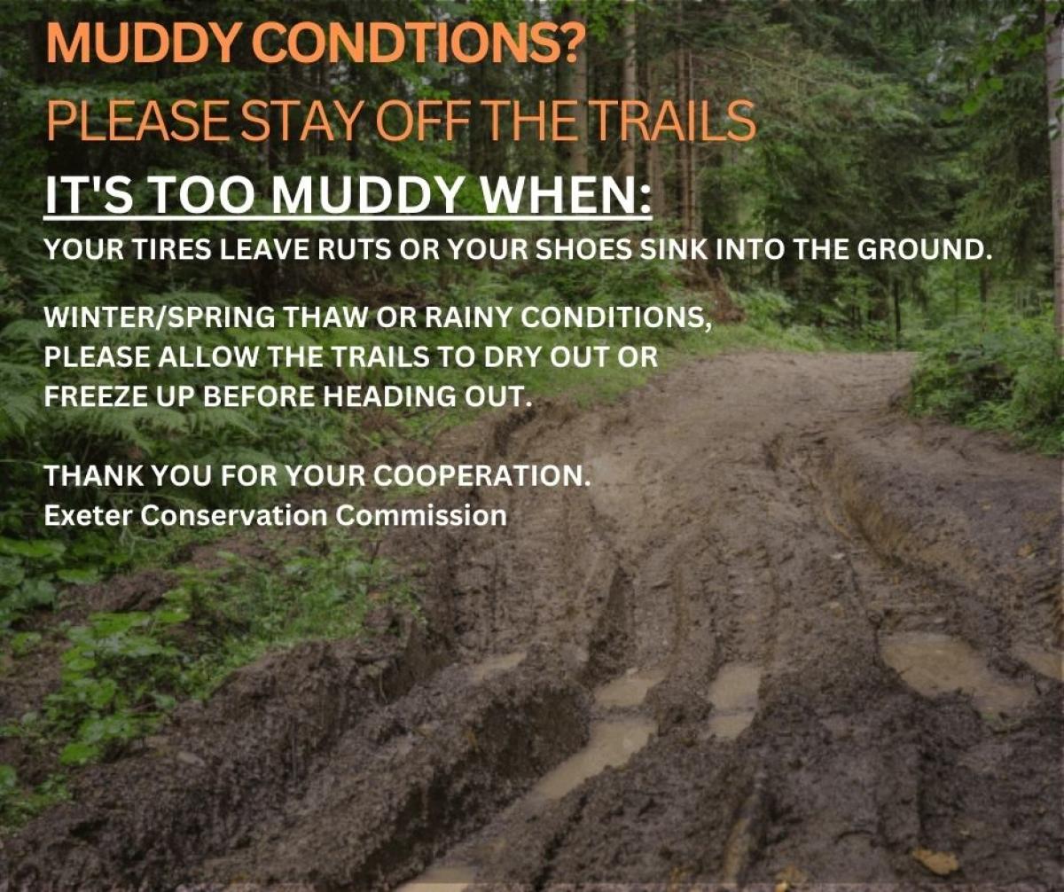 If your tire leaves ruts or your shoes sink it, trails are too muddy.  Please stay off.