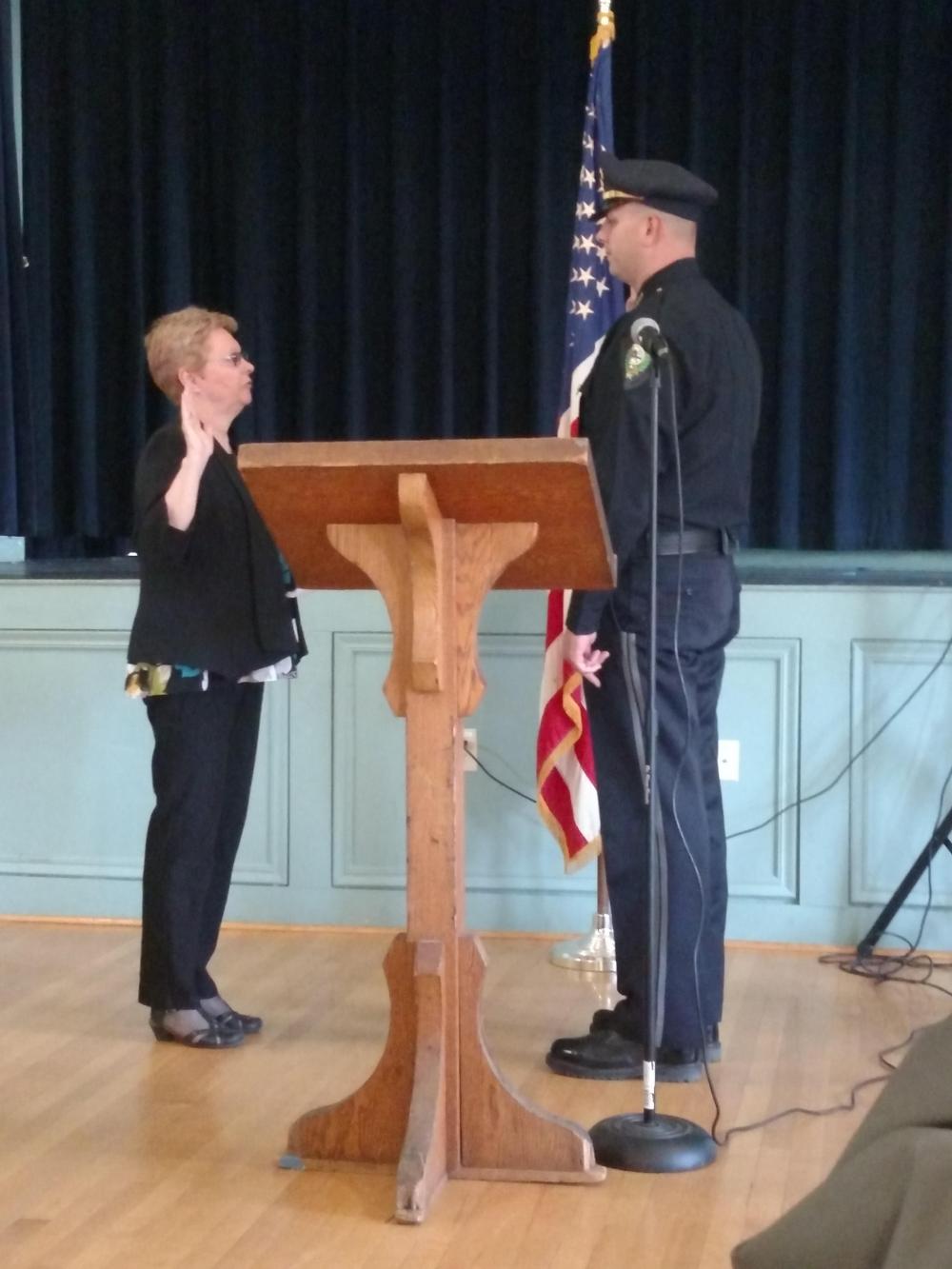 Stephan Poulin Sworn In As Chief of Police Town of Exeter New