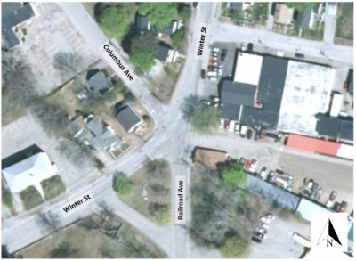 winter columbus railroad intersection
